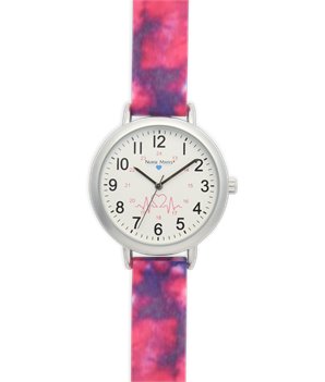 Raspberry Nurse Mates Tie Dye Watch